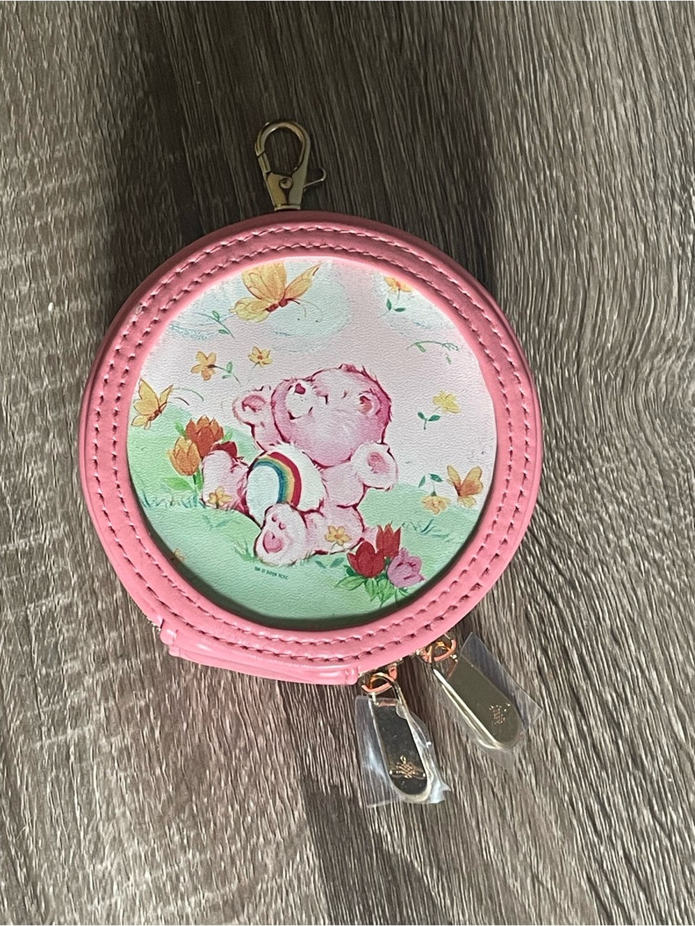 Impressions Vanity Care Bears Clip On Pouch Bag Charm - Cheer & Love-A-Lot Bear